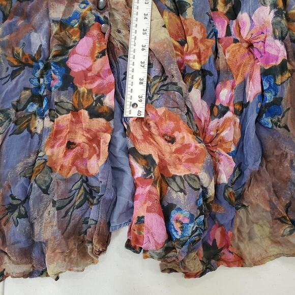 Fairy Grunge Y2k Whimsigoth Dress Womens 8 Dark Floral Button Front Lined Boho - Picture 9 of 14